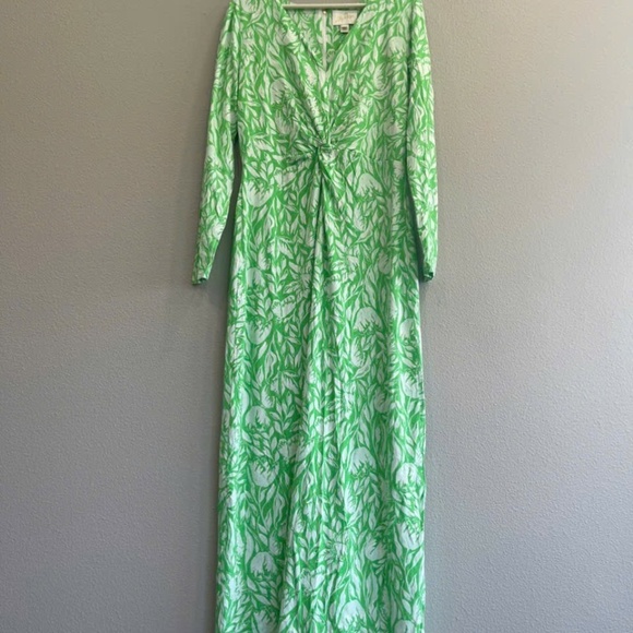 NWOT LILLY PULITZER Tilli Maxi Dress Fauna Green Tulip To Tango - Picture 4 of 5